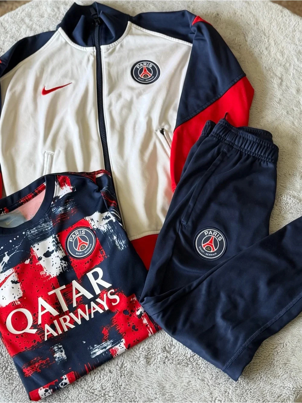 Nike PSG Paris Saint-Germain 3-Piece Tracksuit Set Jacket Pants Jersey Youth